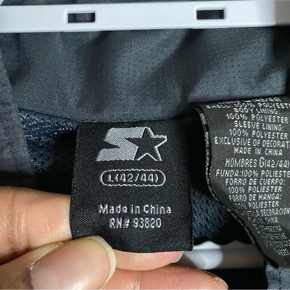 Starter Vintage Men's Gray Full Zip Windbreaker Track Jacket - Picture 4 of 9